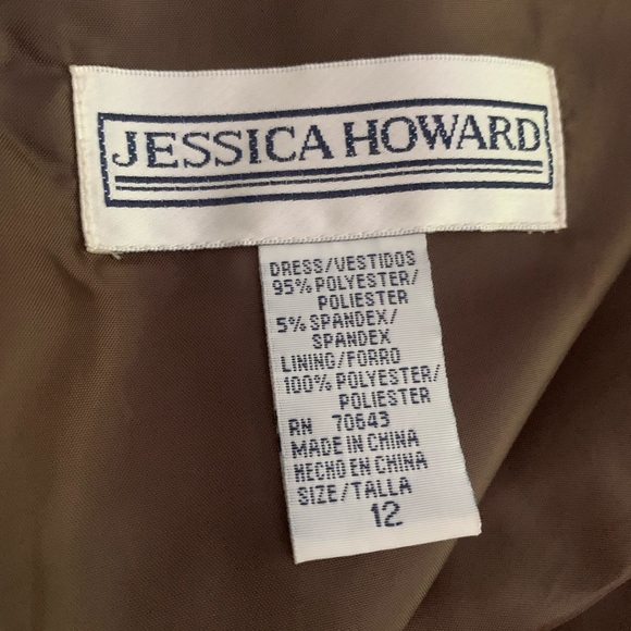 Dress JESSICA HOWARD size 12 color brown and blue - Picture 3 of 3